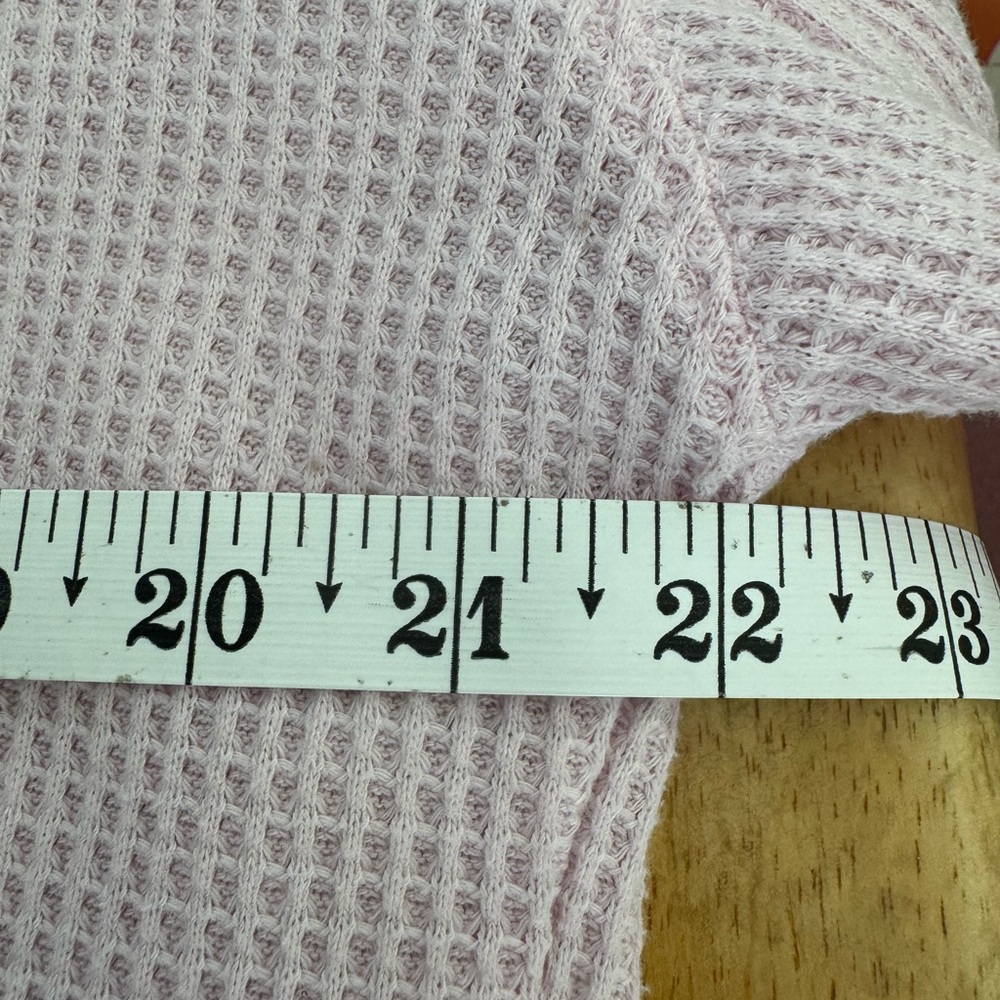 Hippie Rose Pink Waffle Knit Button Down Shirt Double Front Pockets Size Small - Picture 8 of 9